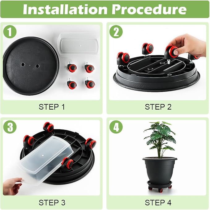 RooTrimmer 3 Pack 16 Inch Rolling Large Plant Pots | Heavy duty plastic planters - Image 6