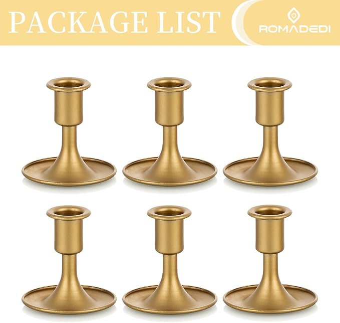 Candlestick Holders Taper Candle Holders, Romadedi Gold Candle Stick Candle - Image 6
