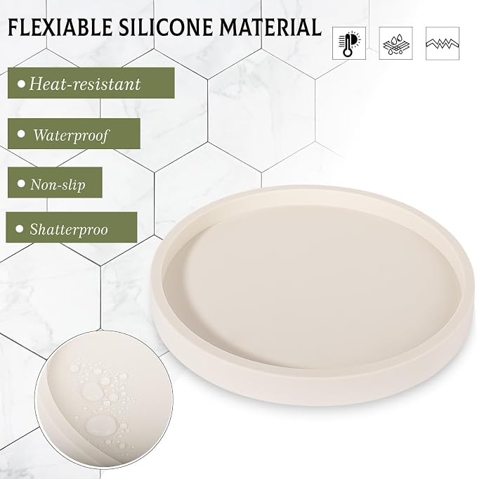 Silicone Bathroom Tray Coffee Table Decor Perfume Organizer, Waterproof - Image 4