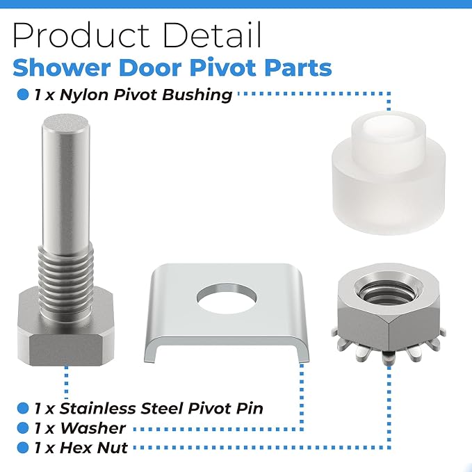 Glass Shower Door Pivot Repair Kit - Image 7