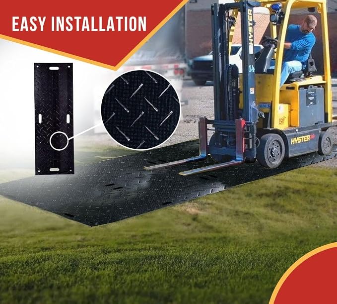 6 Pk 2' x 6' - 1/2" Thick Heavy Duty Ground Protection Mats - Easily Supports - Image 6