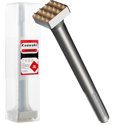 SDS Max Bush Hammer Tool – 16 Welded Carbide Tips, 1-3/8" × 1-3/8" Square Head by Keewakitools