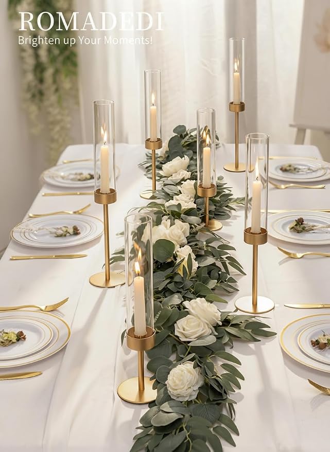 Romadedi Glass Hurricane Candle Holders - Image 4