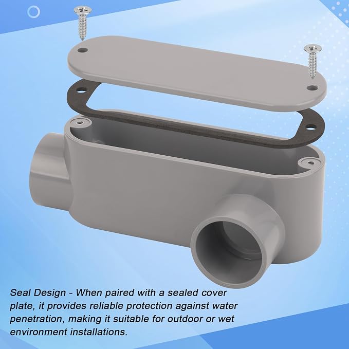 4Pack 1 Inch Rigid PVC Conduit Body Type LL 1IN PVC Conduit Bodies LL Type - Image 3