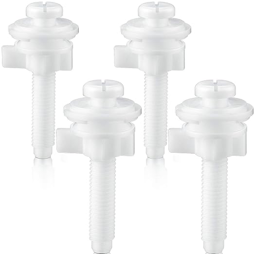 Jetec 2 Pack Toilet Seat Screws Kit, Plastic Bolts Nuts & Washers by Jetec