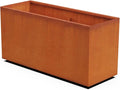 Large Rectangular Planters for Outdoor Plants – 48x18x24 Inch Corten Steel by Plantercraft
