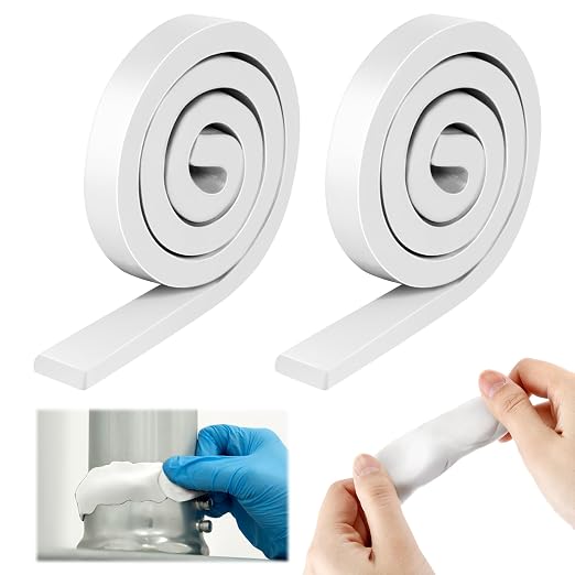 2 Pack Moldable Silicone Putty 1.5 ft x 0.32 in White | Non Hardening Multi by ElectricWise