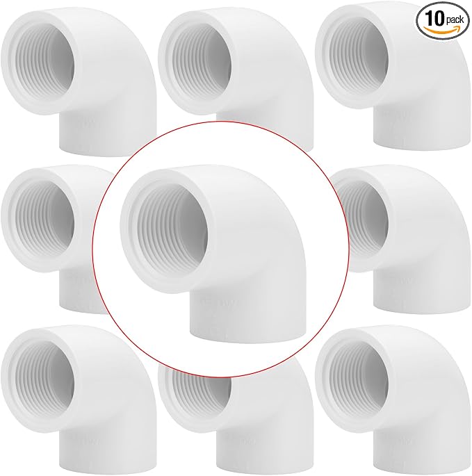 10Pack 1" Slip x Female Thread 90 Degree PVC Elbow Pipe Fitting Connector SCH40 by Lswteiz