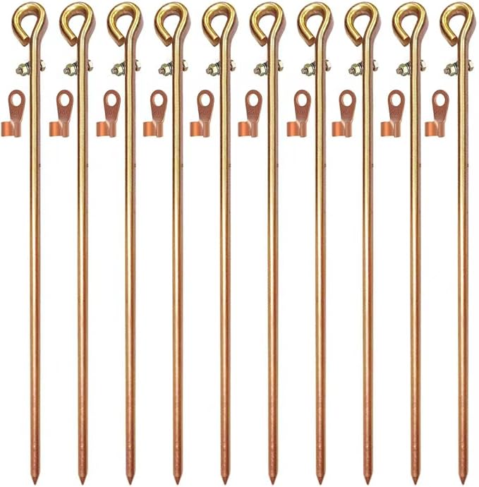 Portable Grounding Rod, Oval-eye Ground Bar by FarmEquipment