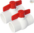 YADIAN 2 Pack 1-1/2'' PVC Ball Valves, T-handle Water Shut-Off Ball Valve Socket by YADIAN