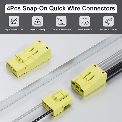 4Pcs Snap-on Quick Wire Connectors, 400V 6A 16-12 AWG | KV228-3P Connector - Image 2