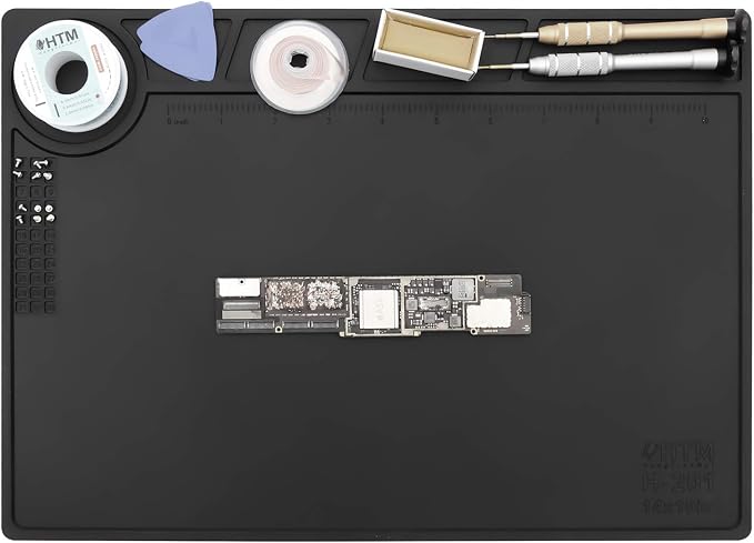 HTM-201 Black Silicone Repair Mat Heat Resistant Electronic Repair Mat by HengTianMei
