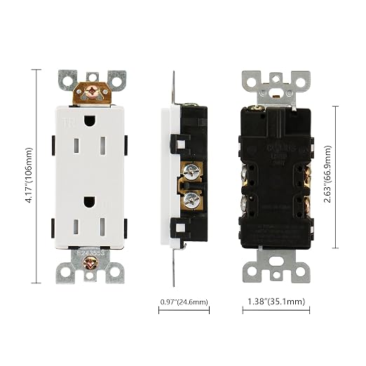 Wengart Decorator Wall Receptacle Outlet, 125V 15A Tamper-Resistant Duplex - Image 3