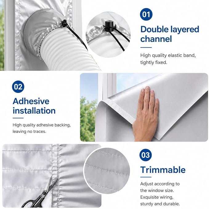 Window Seal Kit Silver for Portable Air Conditioner - Image 5