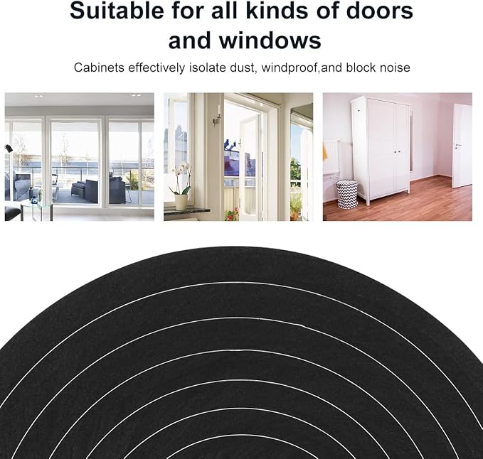 2 Rolls Foam Tape Weather Stripping Door Seal, Adhesive Weather Strip Total - Image 5