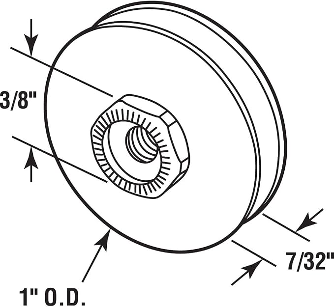 Prime-Line B 824 Screen Door Roller, 1 In. Diameter, Nylon Construction - Image 2
