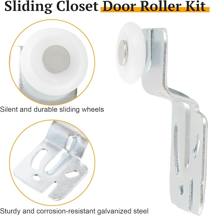 4 Pcs Sliding Closet Door Roller Kit - Image 3