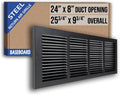 Fits 24x8 Duct Opening | Steel Baseboard Return Air Grille by Handua | Vent by Handua