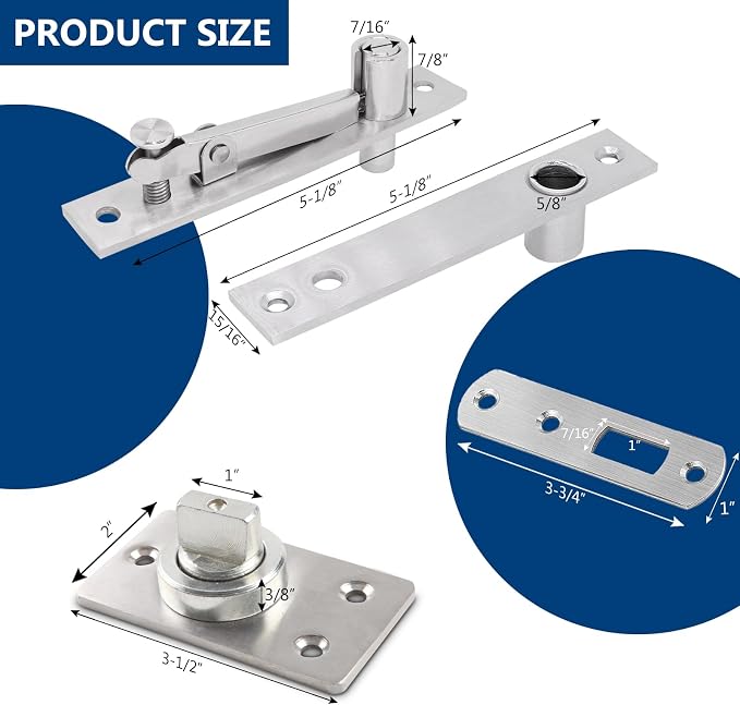 330 LBS Pivot Hinge Set with Magnetic Door Catch - Image 6