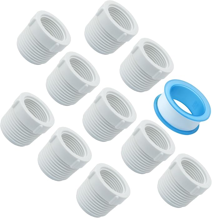 10Pack 1 Inch Male Thread PVC Pipe Fitting, 3/4 Inch Female Threaded | Reducer - Image 5