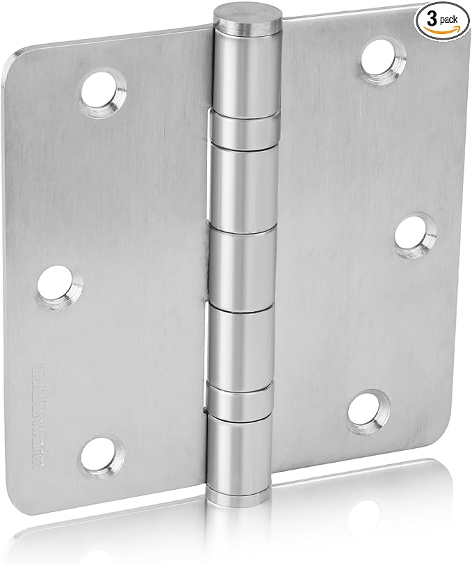 golenwarm 3 Pack 304 Stainless Steel Door Hinges, Satin Nickel Brushed Non by goldenwarm