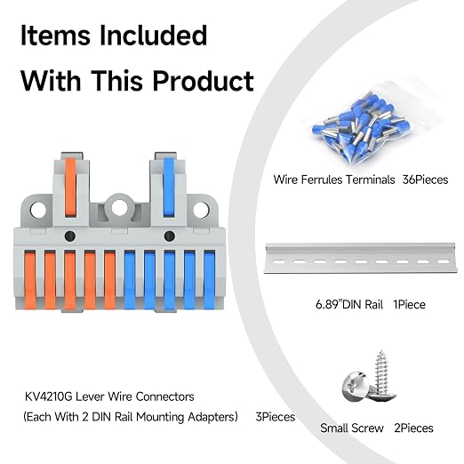 3Pcs Lever Wire Connectors, 2 in 10 Out, 4-2.5 mm² | 4-2.5 mm² Quick Wiring DIN - Image 3