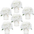 White Flower Table Centerpieces, Rose & Hydrangea by DIYDOFUN