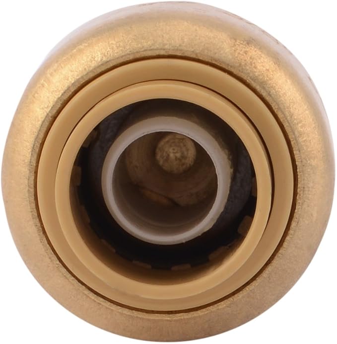 SharkBite 3/8 Inch Push Cap, Push to Connect Brass Plumbing Fitting, PEX Pipe - Image 2