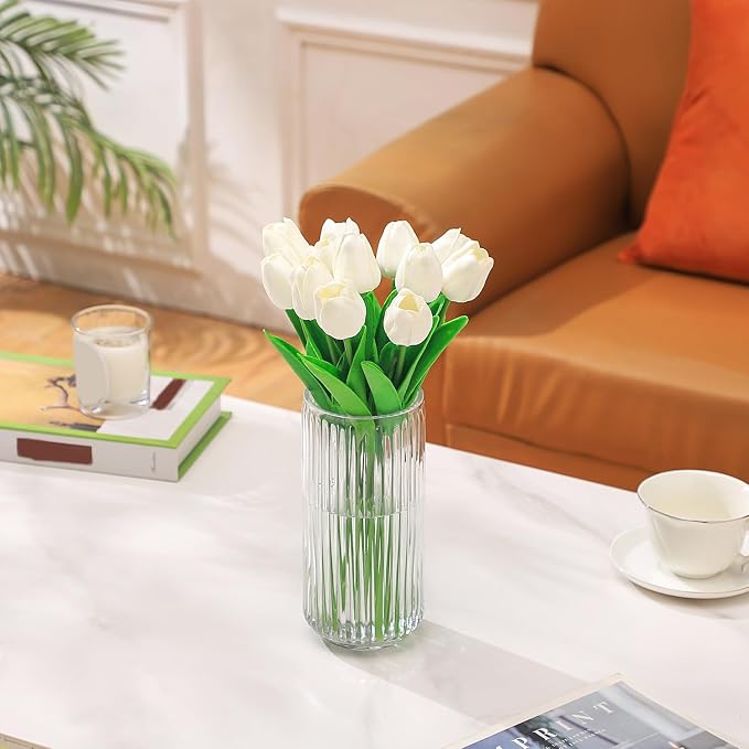 Ribbed Glass Vase, Flower Vases - Image 3