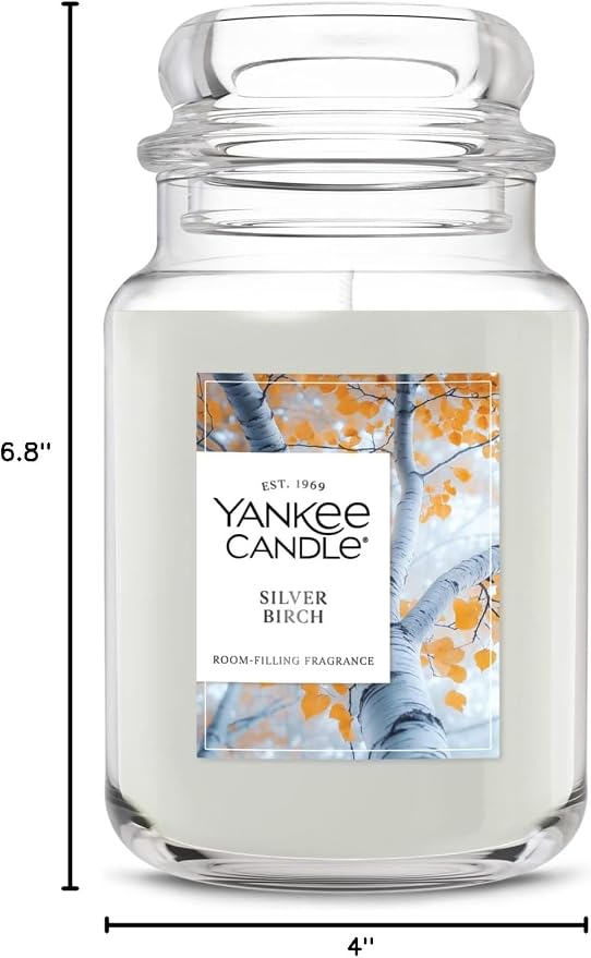Yankee Candle Silver Birch, Holiday Scented Candle, 22oz Large Jar - Image 9