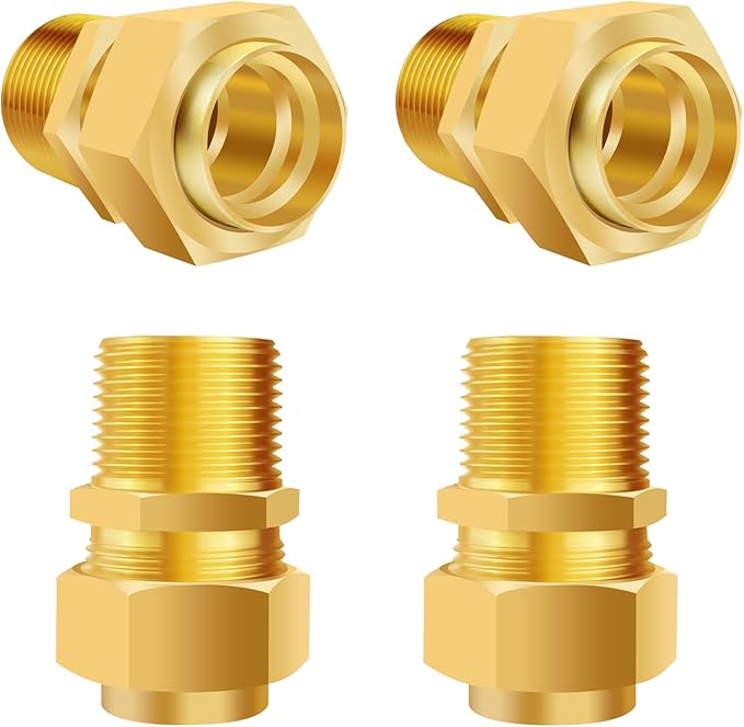 4 Pack 3/4" Male NPT Brass Fittings by Tsinghwang