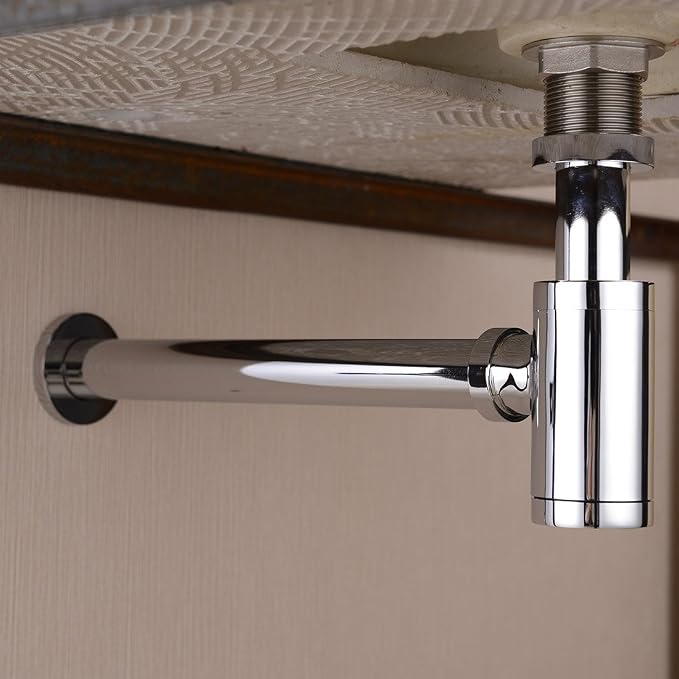 Chrome P-TRAP Brass Basin Sink Waste Trap Drain Kit - Image 6
