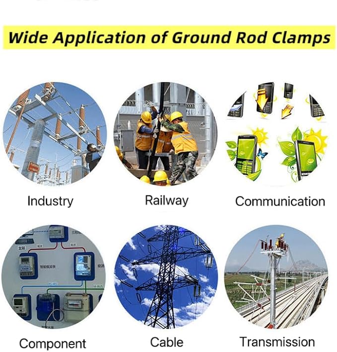 Ground Rod Clamp to 2 Intersecting Wires, Brass U Clamp Grounding Conduit - Image 5