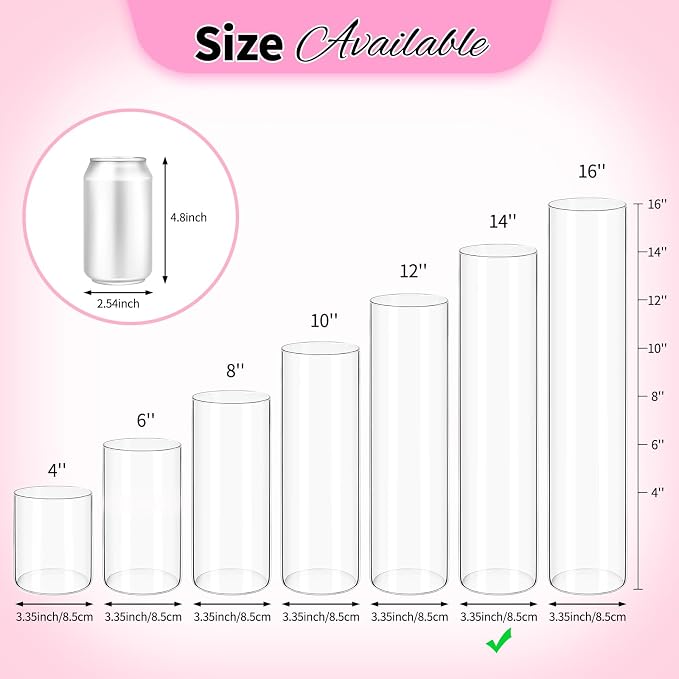 12Pack Glass Cylinder Vases for Centerpieces - Image 3