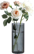 ComSaf Glass Cylinder Vase 8 Inch Tall, Hurricane Floating Candle Holder by ComSaf