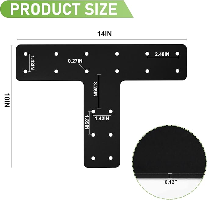 T Post Bracket 4PCS, 6x6 Lumber | Black Powder Coated Heavy Duty Pergola - Image 2