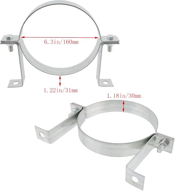Dnyta 2 Pcs 6 Inch Vent Wall Strap, Gas Vent Pipe Strap, Tube Clamps | Chimney - Image 2