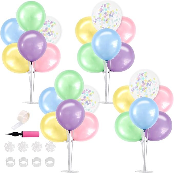 TONIFUL 4 Set Spring Macaron Balloon Stand Balloon Centerpieces by TONIFUL