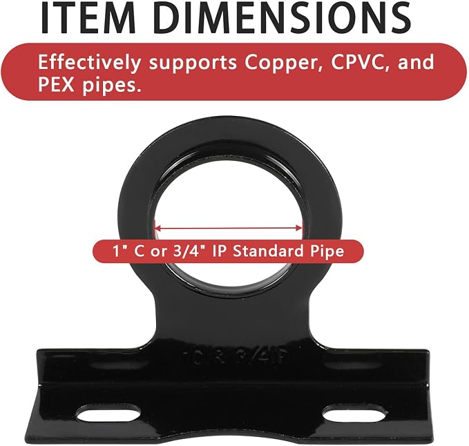 10 Piece EFIELD 1" Copper or 3/4" IP Metal Made Pipe Stay Hanger | - Image 2