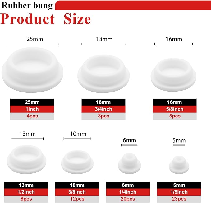 Tnisesm 80PCS Silicone Plug Rubber Plugs - Image 2