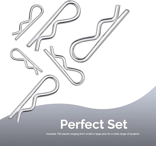 Neiko 50457A Cotter Pin Assortment Kit, 150 Piece Zinc Plated Steel Clips - Image 3