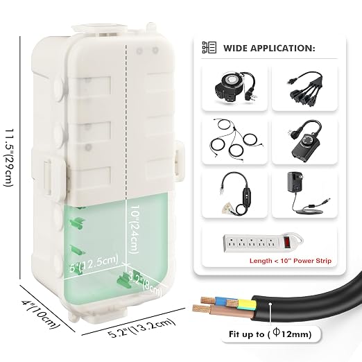 RESTMO Outdoor Electrical Box Waterproof, Extension Cord Cover | IP54 - Image 2