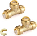 200PC HeSun 3/4" Pushfit Tee, Push to Connect Plumbing Fittings | Brass by HeSun
