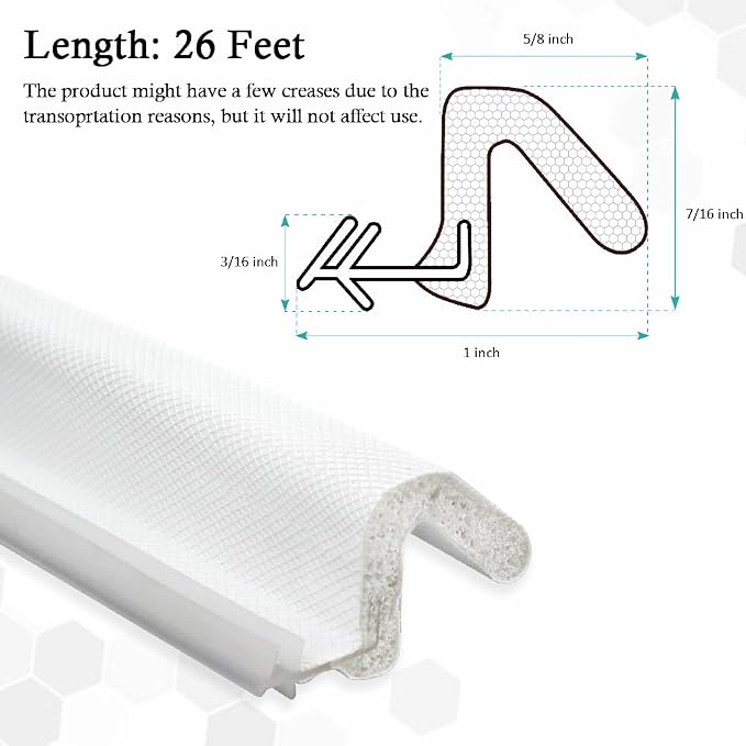 LSGCQ Kerf Weather Stripping for Door Seal Strip, 26 Ft, Front Door Seal Strip - Image 6