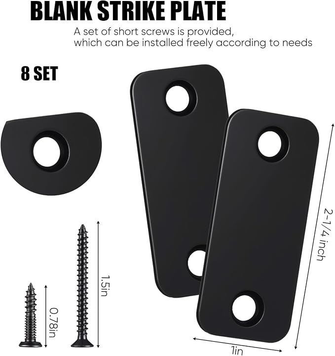 Blulu 8 Set Door Hole Cover Plate Blank Strike Filler Plate, Increase Home - Image 2