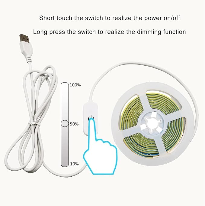 ZSLAIFU A 5V USB LED Light Strip, COB LED Strip Lights, Small LED Strip Light - Image 5