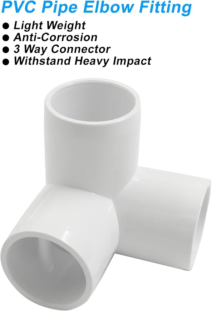 Piutouyar 4 Pcs 3/4" Elbow PVC Pipe Fitting, 3 Way | Furniture Grade Pipe - Image 5