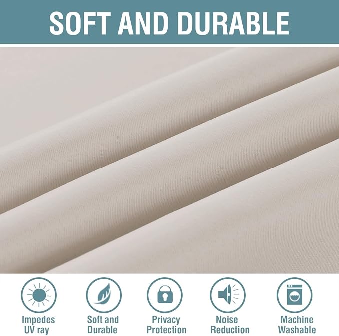 H.VERSAILTEX Blackout Patio Curtains 100 x 102 Inches - Image 4