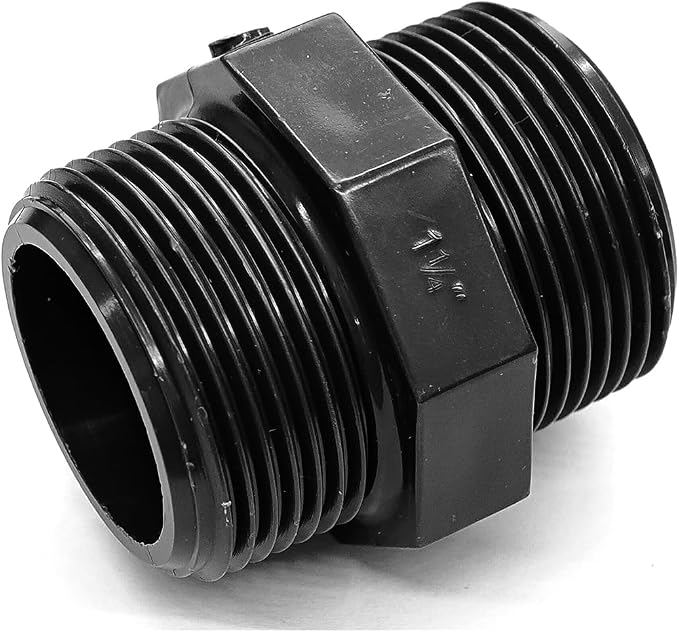 2PCS 1-1/4" PVC Hex Nipple Fitting, G1-1/4 X G1-1/4 Male Thread Coupling Adapter - Image 3