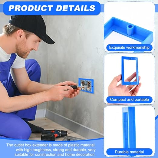 3Pcs 1/2" Single Gang Outlet Box Extenders, Electrical Box Extender Receptacle - Image 5